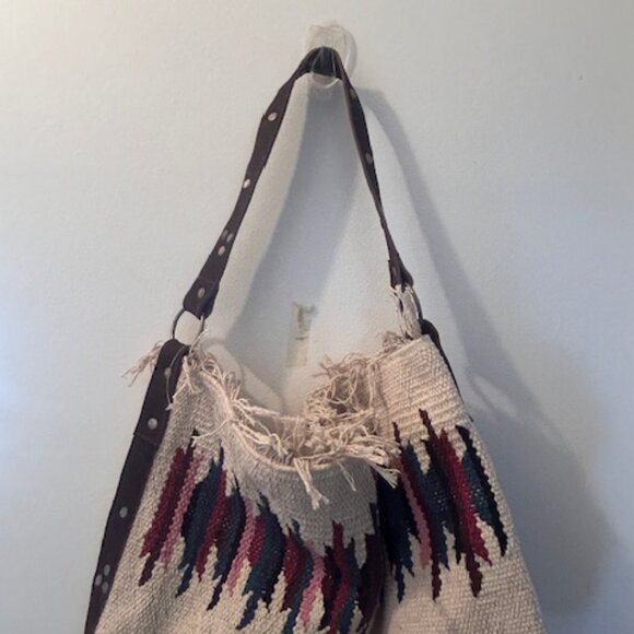 Free People Mixed and Mended Fringe Shoulder Strap Hobo Bag NEW - Picture 4 of 16